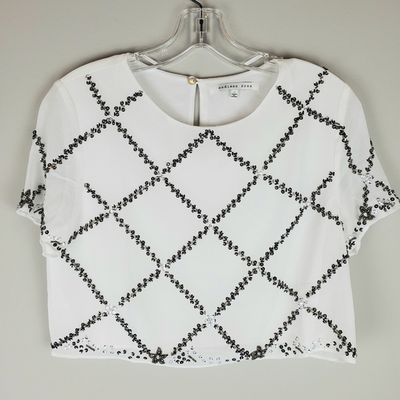 Endless Rose Tops - Endless Rose Cropped Sequin & Bead Top